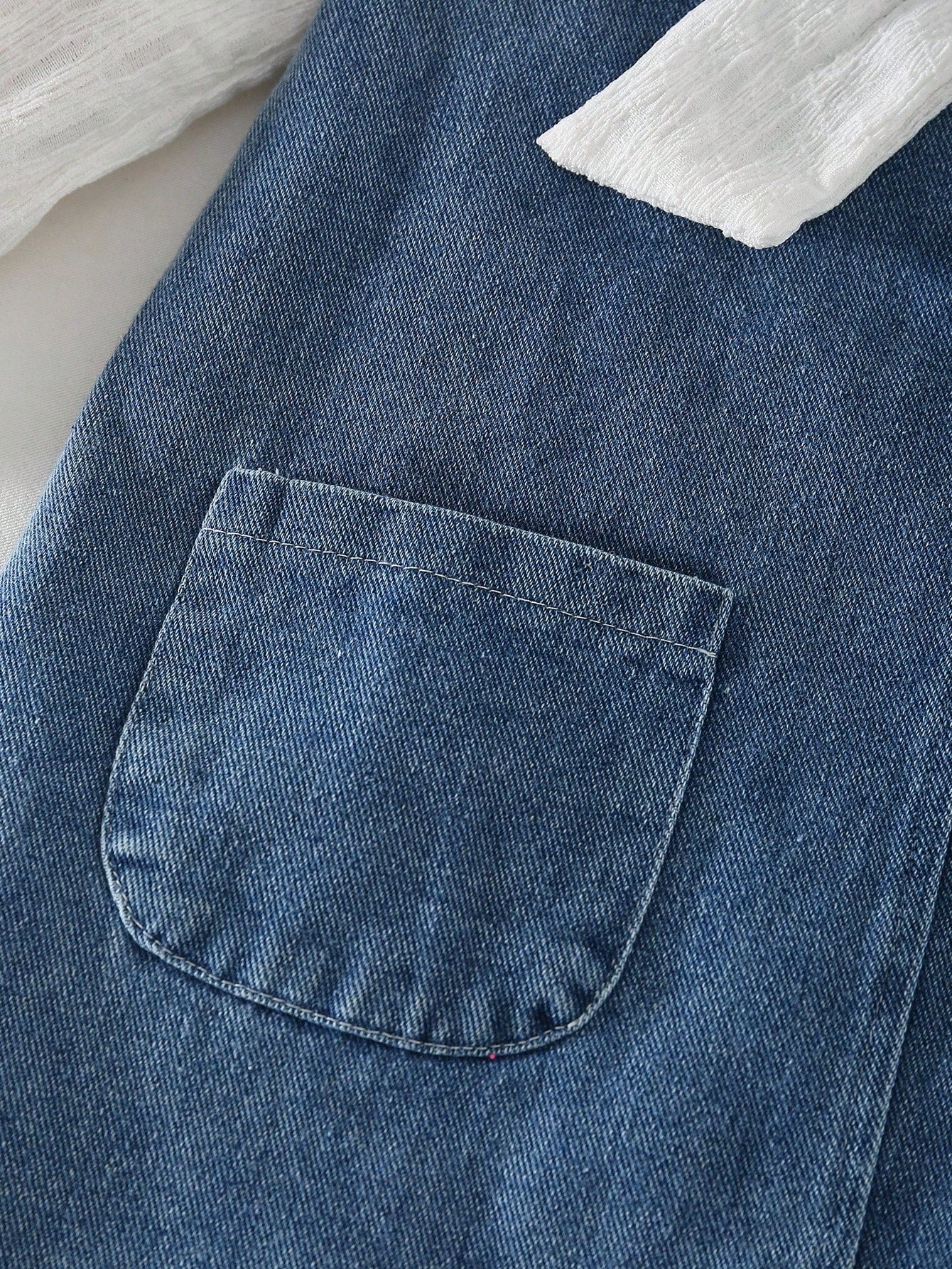 Vestido vaquero para niñas con decoración de lazo, mangas de patchwork, estilo casual y lindo, adecuado para primavera, verano, vacaciones, vuelta al colegio, todo el año