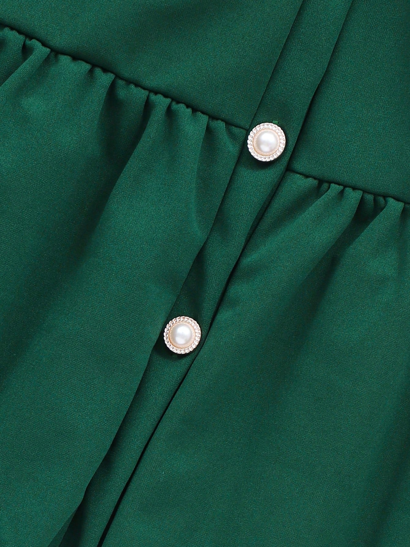 Vestido con chaqueta de manga abullonada, cuello y bolsillo, en unicolor