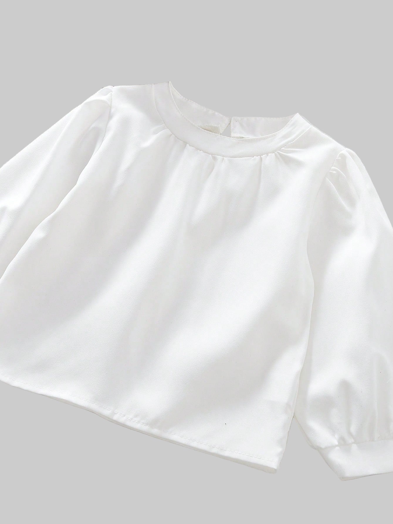 3 Pieces Fall Denim-Effect Pocket Sleeveless Top and White Long Sleeves Shirt & Solid Color Wide Leg Pants for Young Girls' Spring Clothes Sets