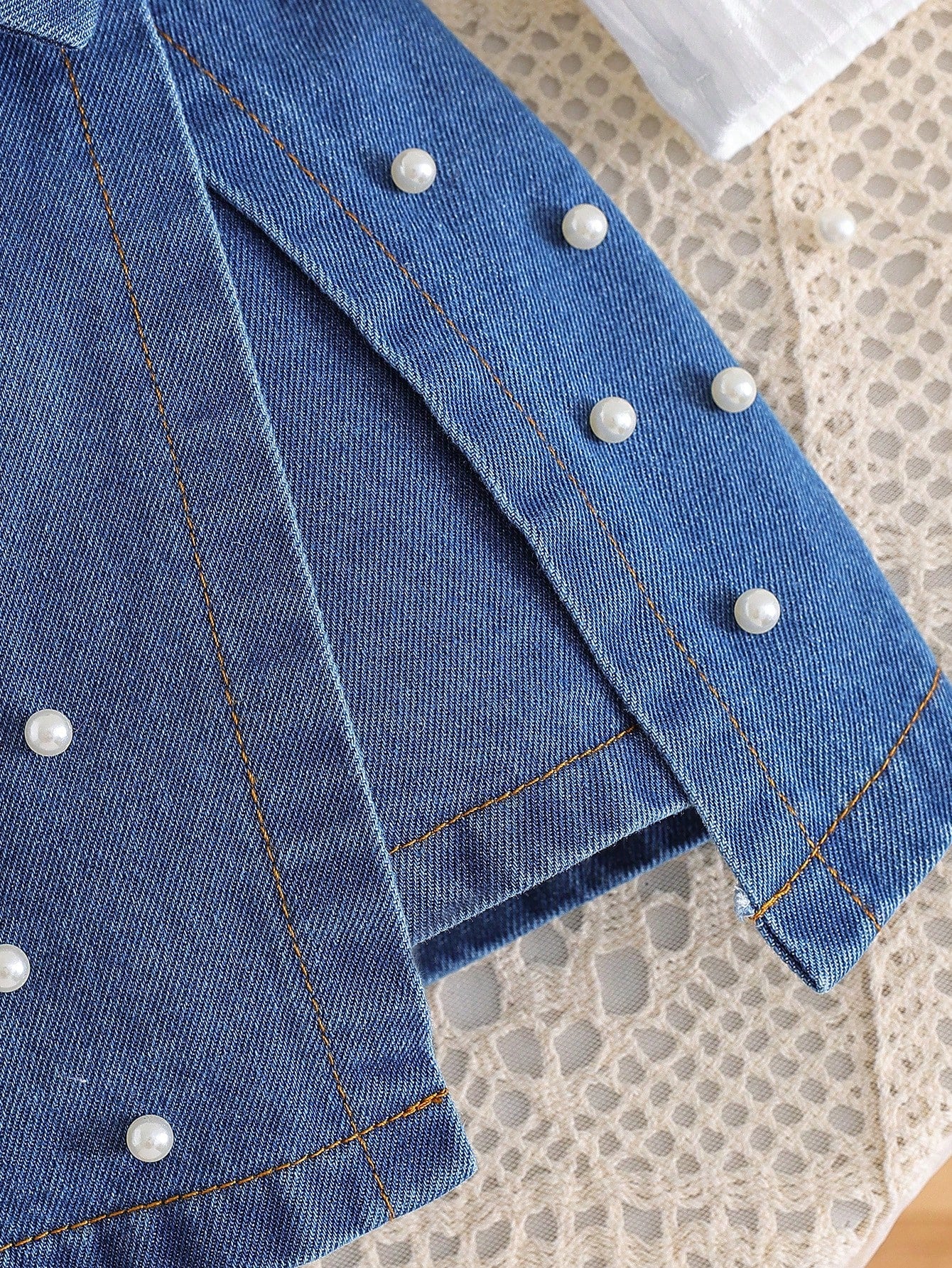 Conjunto 2 piezas de blusa de manga larga informal y falda pantalón de mezclilla