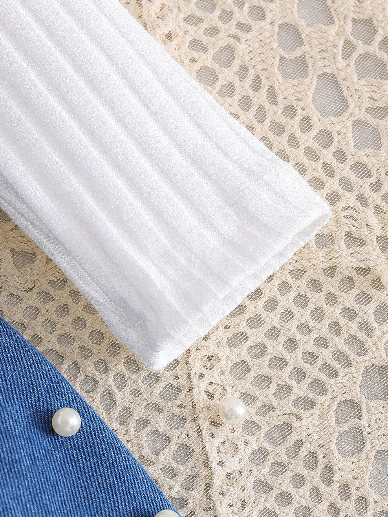 Conjunto 2 piezas de blusa de manga larga informal y falda pantalón de mezclilla