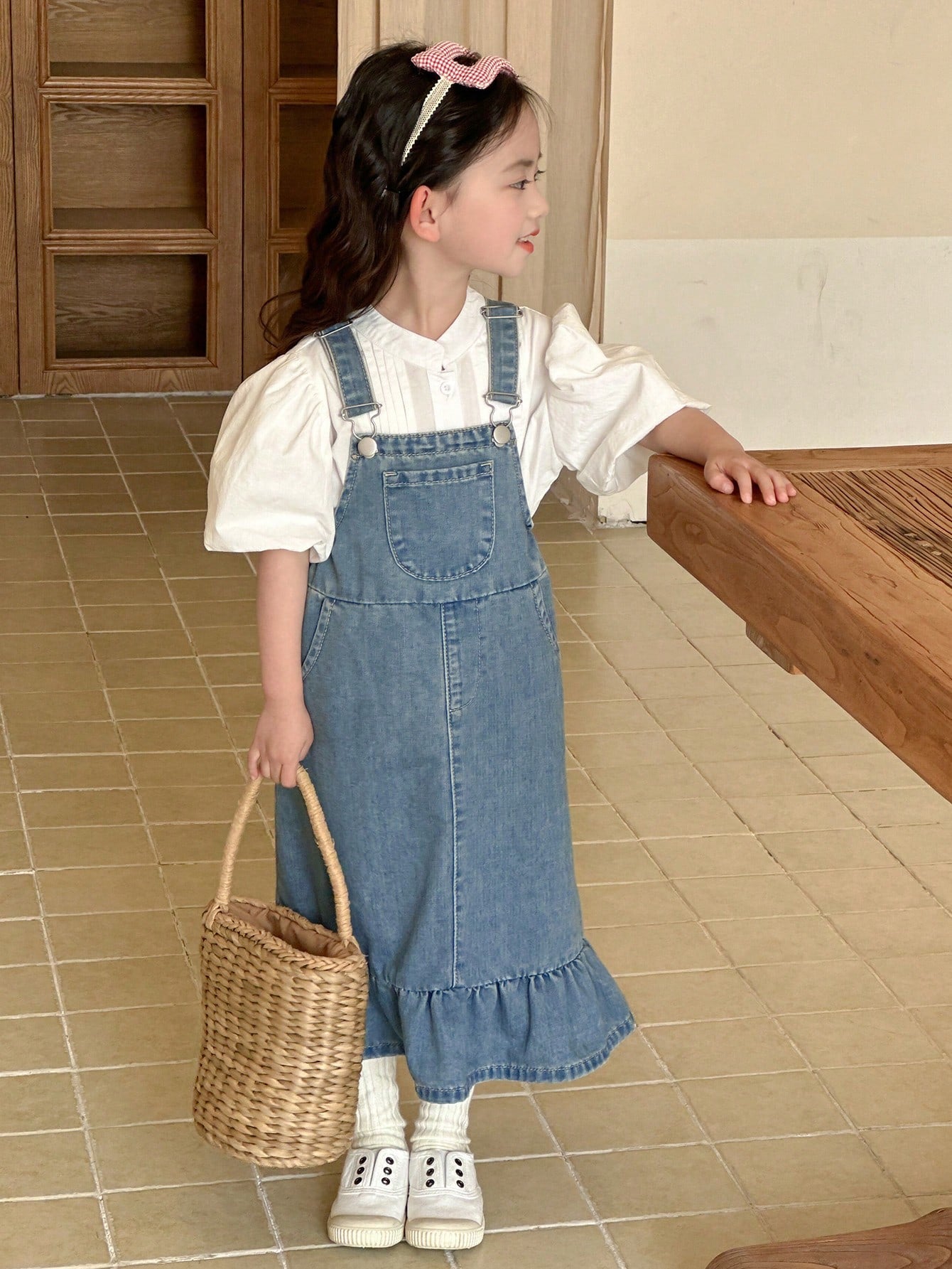 Dazy Kids Ropa de otoño para niña pequeña, Vestido vaquero para niña pequeña