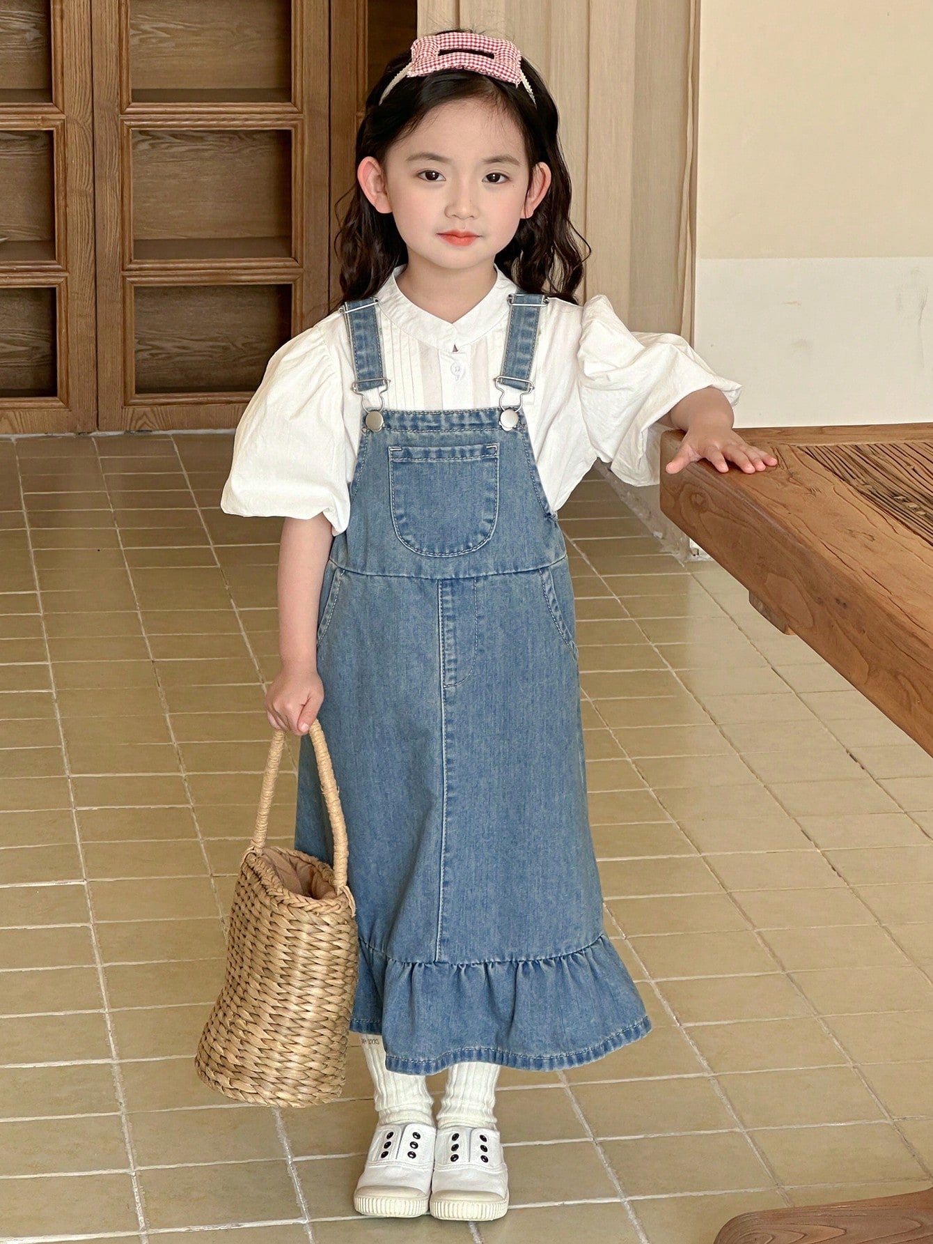 Dazy Kids Ropa de otoño para niña pequeña, Vestido vaquero para niña pequeña