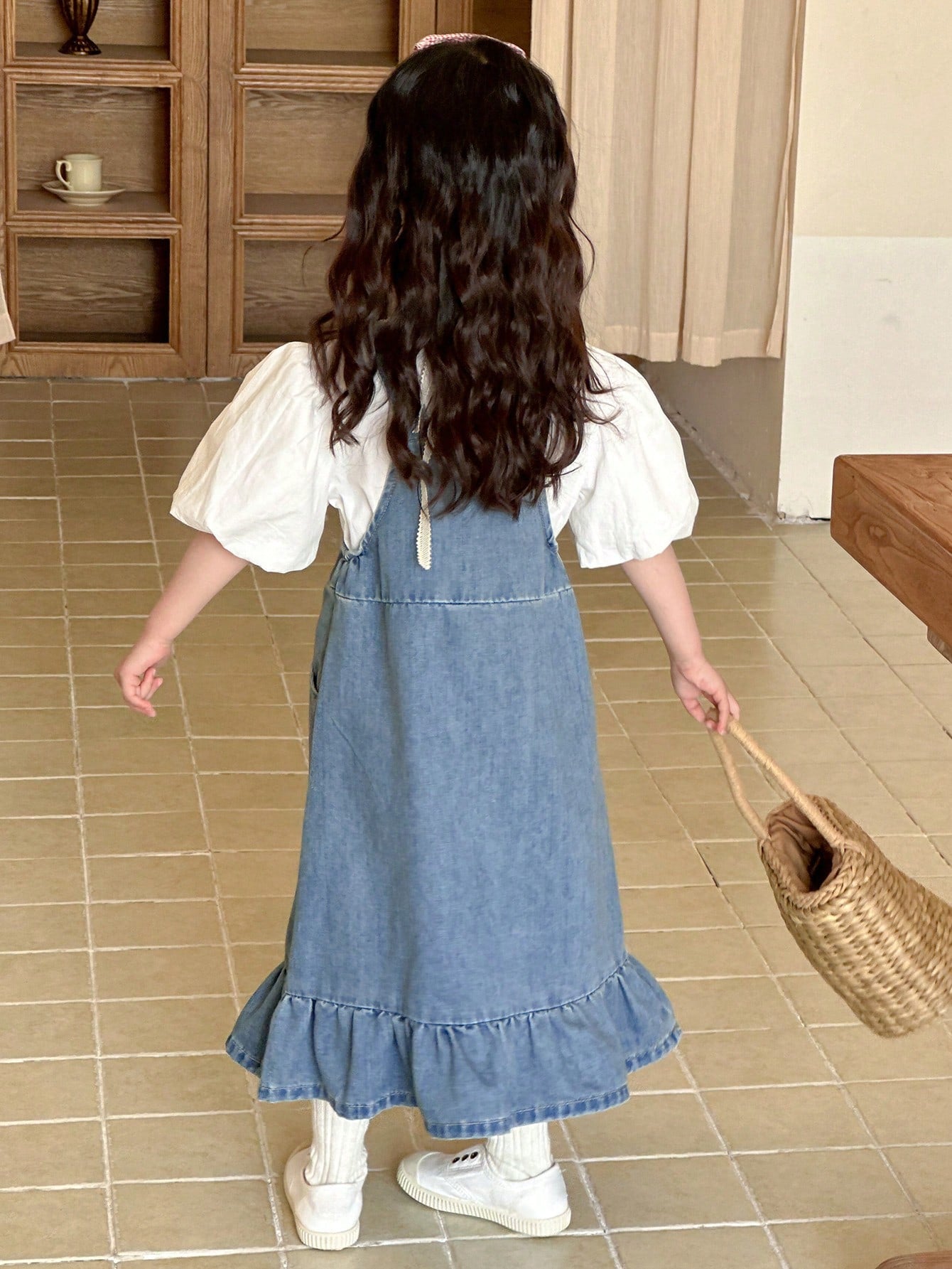 Dazy Kids Ropa de otoño para niña pequeña, Vestido vaquero para niña pequeña