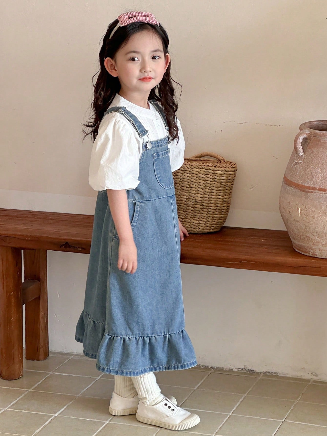 Dazy Kids Ropa de otoño para niña pequeña, Vestido vaquero para niña pequeña