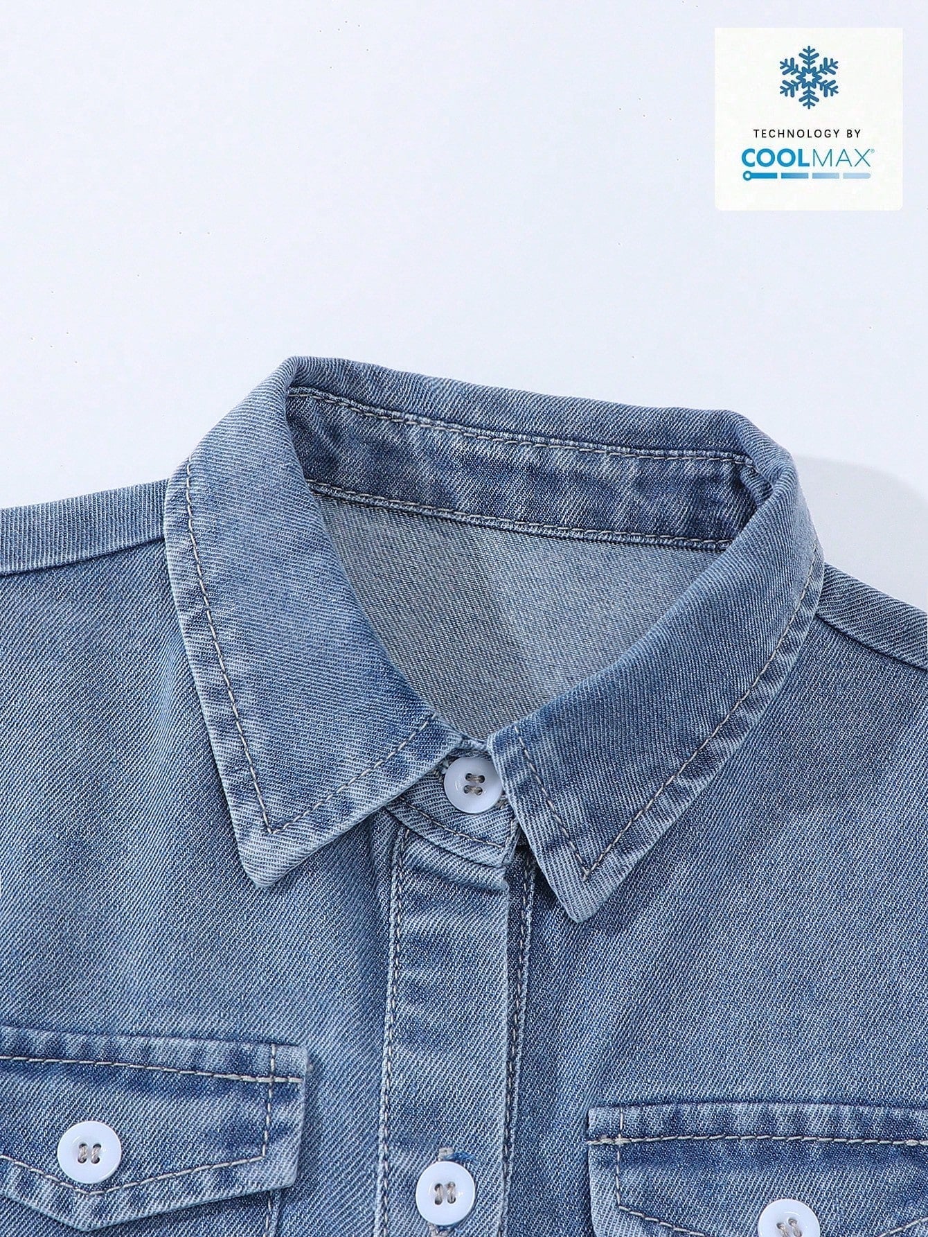 Vestido vaquero largo de manga corta con cuello decorativo de lazo, con lavado claro, de estilo suelto, casual y cómodo para niñas