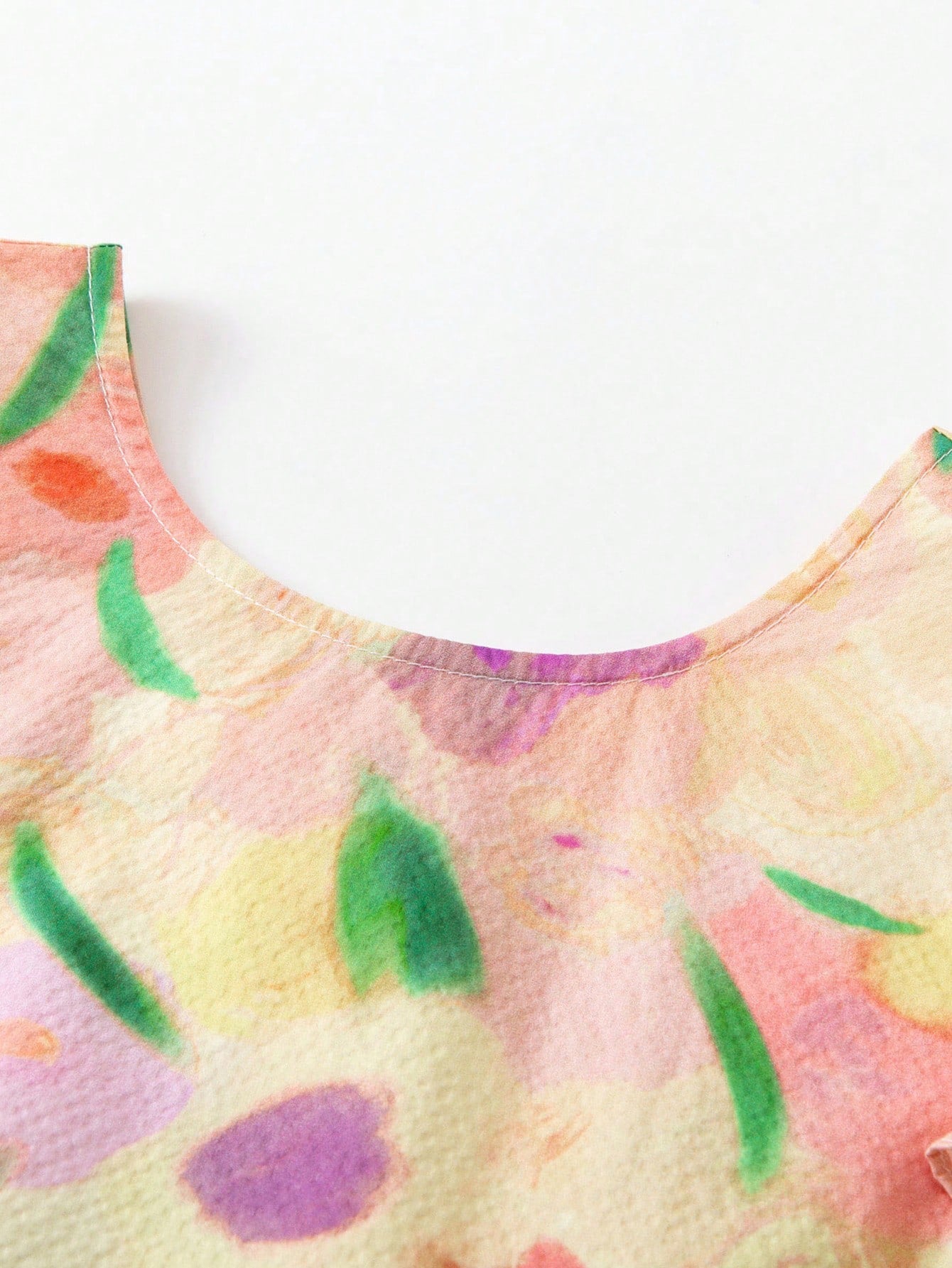 Vestido colorido de manga corta con mangas globo suave y transpirable para niñas