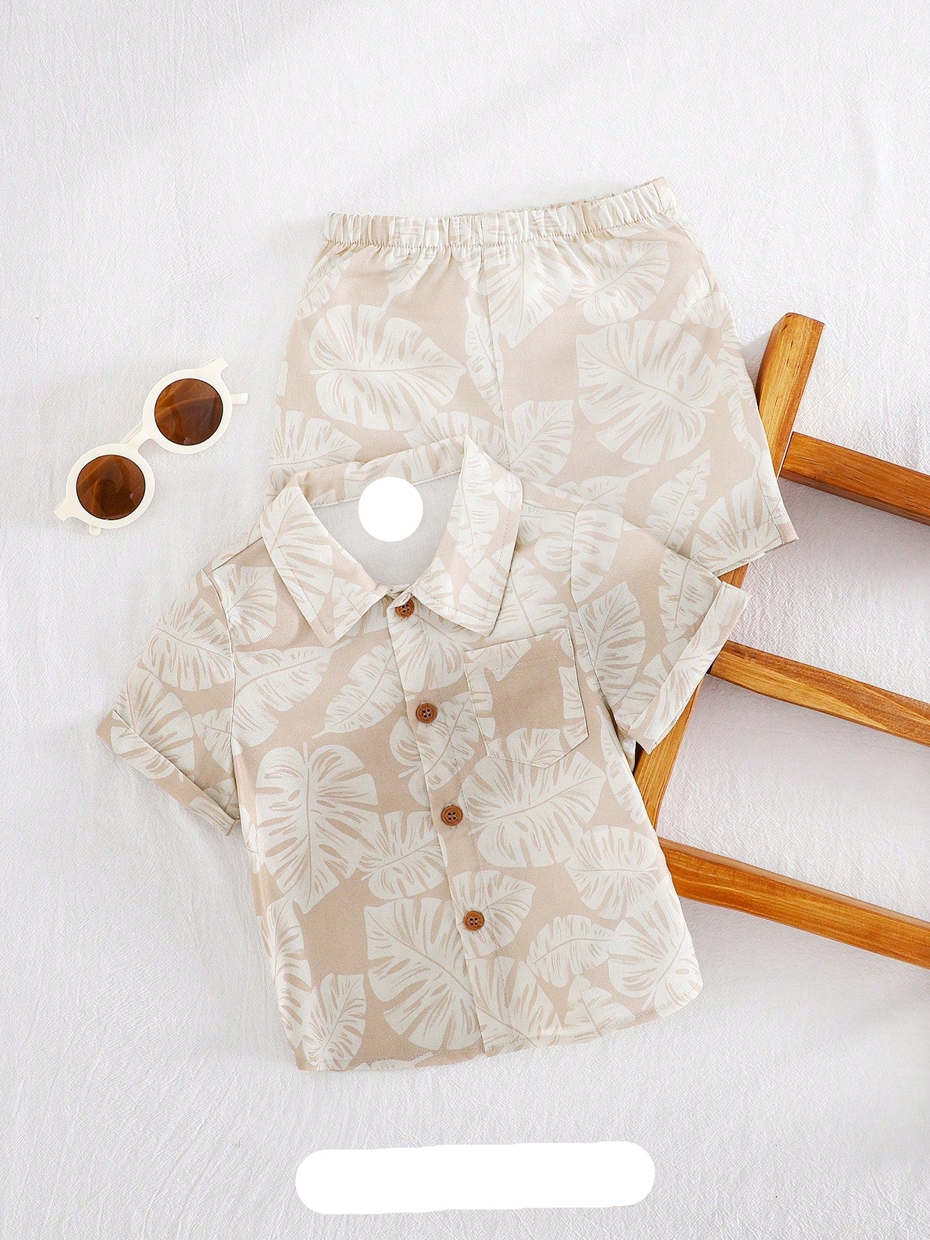 Conjunto 2 piezas chaqueta de manga corta y pantalón corto con cintura elástica