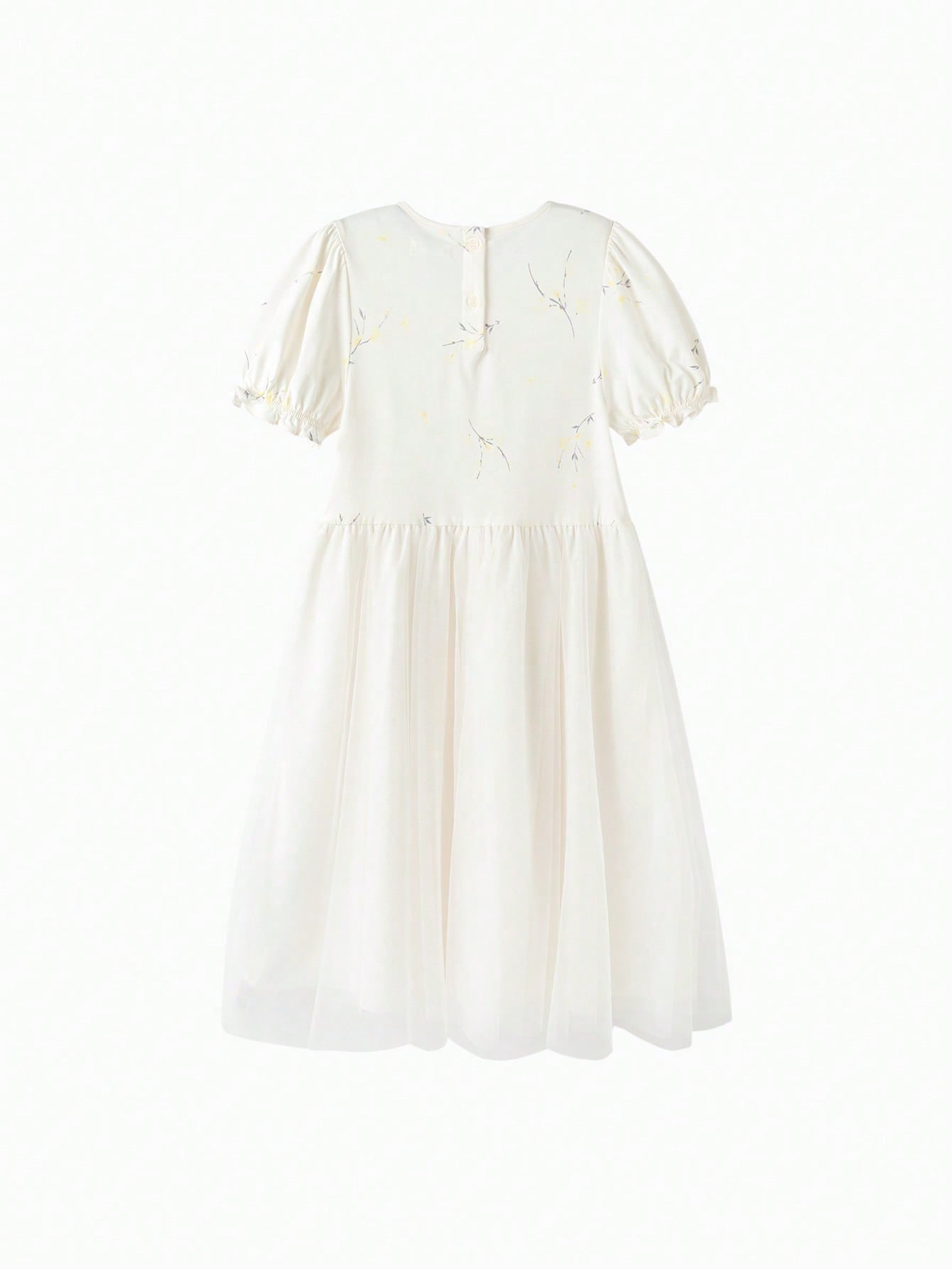 Vestido manga de globo de verano estilo chino