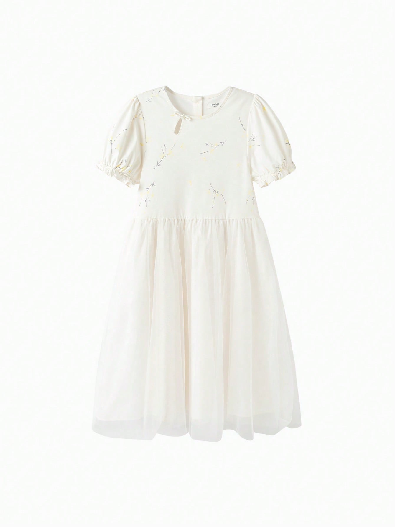 Vestido manga de globo de verano estilo chino