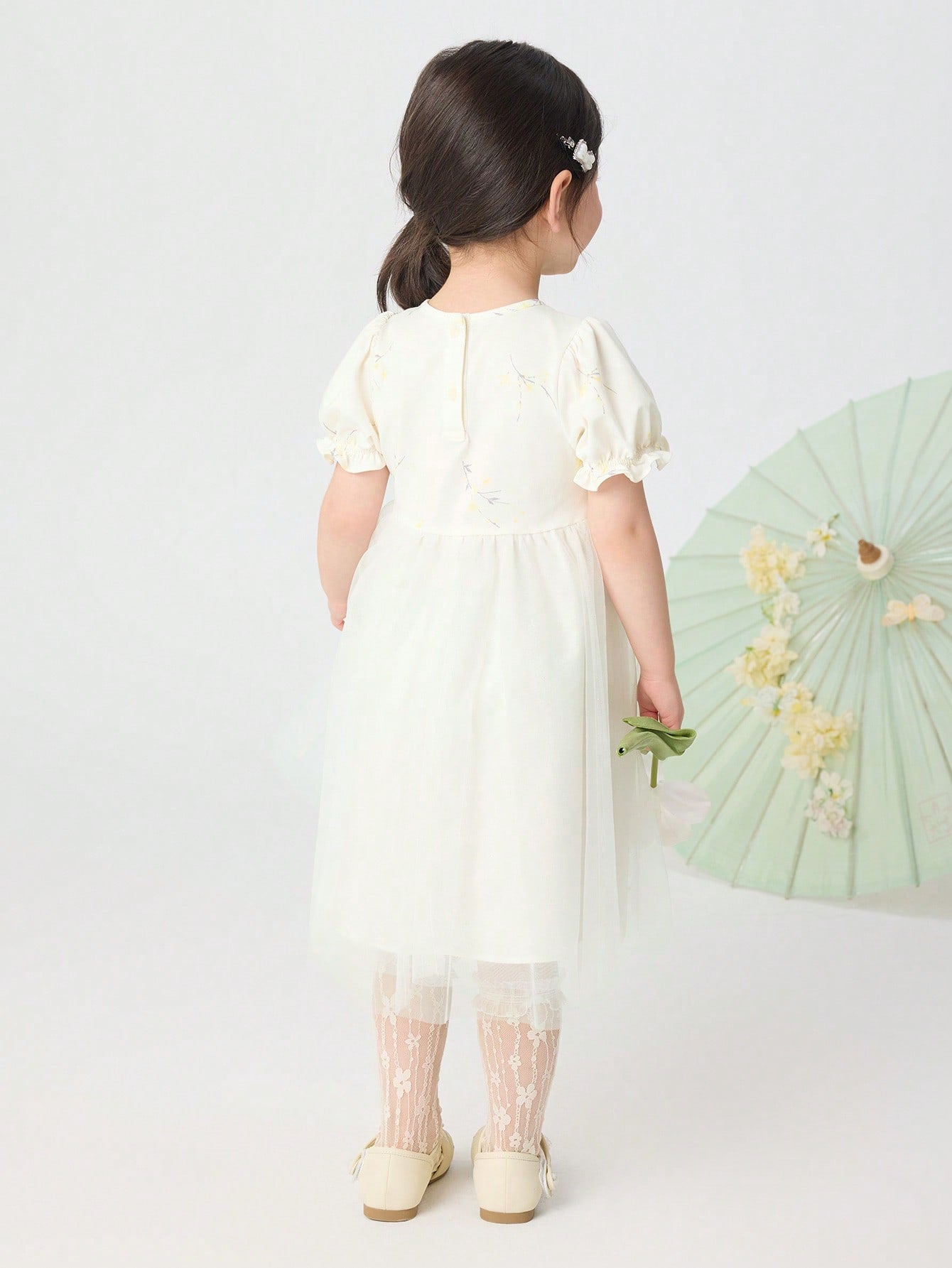 Vestido manga de globo de verano estilo chino