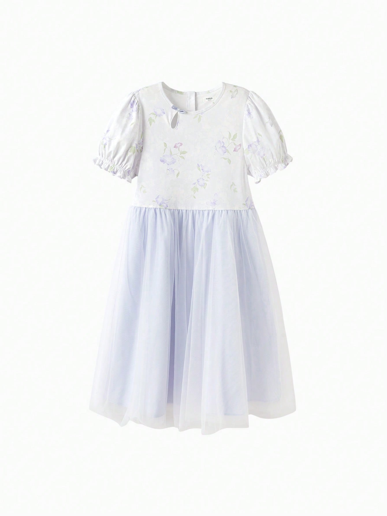 Vestido manga de globo de verano estilo chino