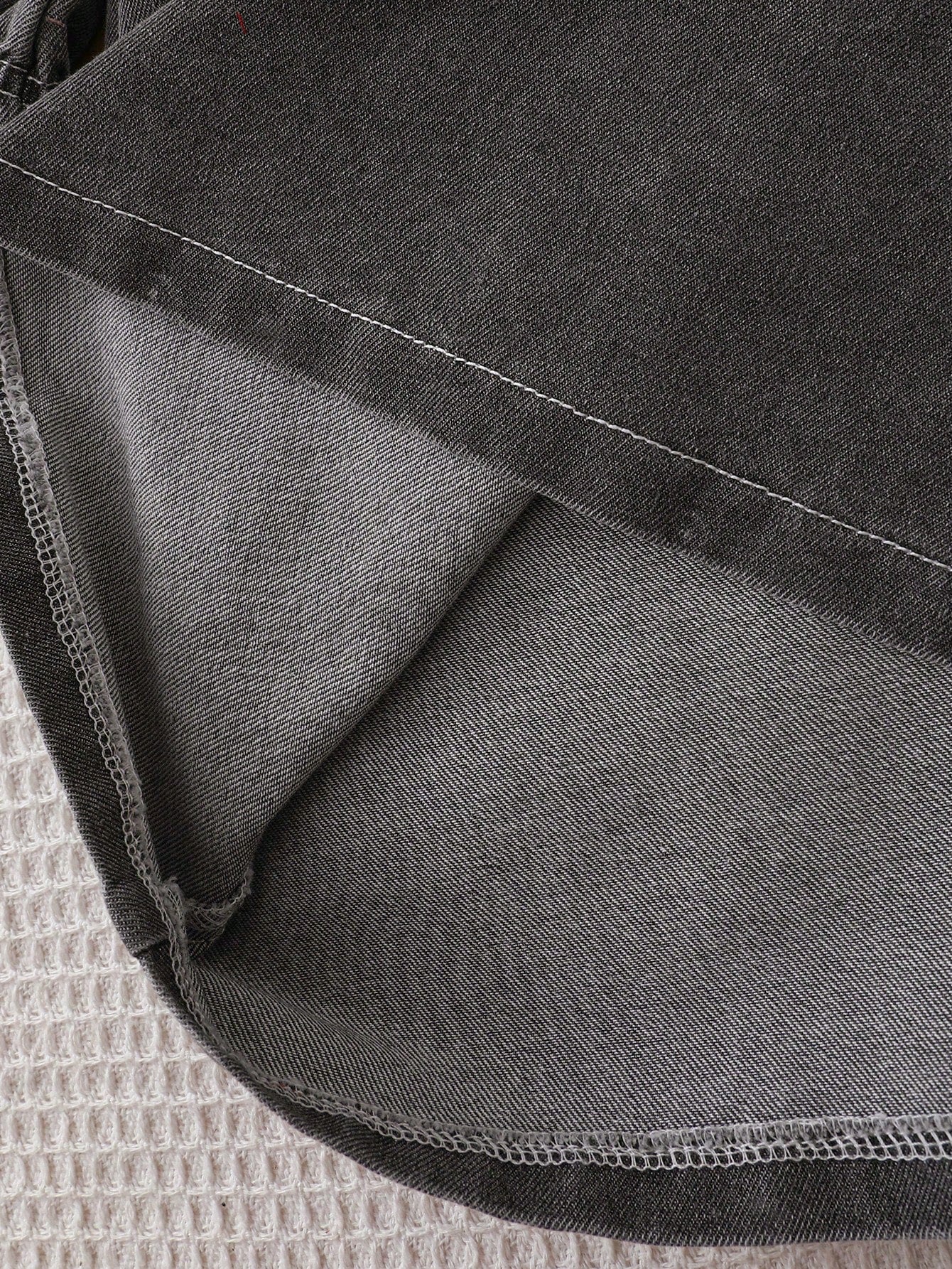 Playful Pals Vestido de mezclilla con cuello con volantes bordados para niñas, elegante y generoso, con mangas abullonadas para un aspecto cómodo y lindo, adecuado para reuniones y uso diario