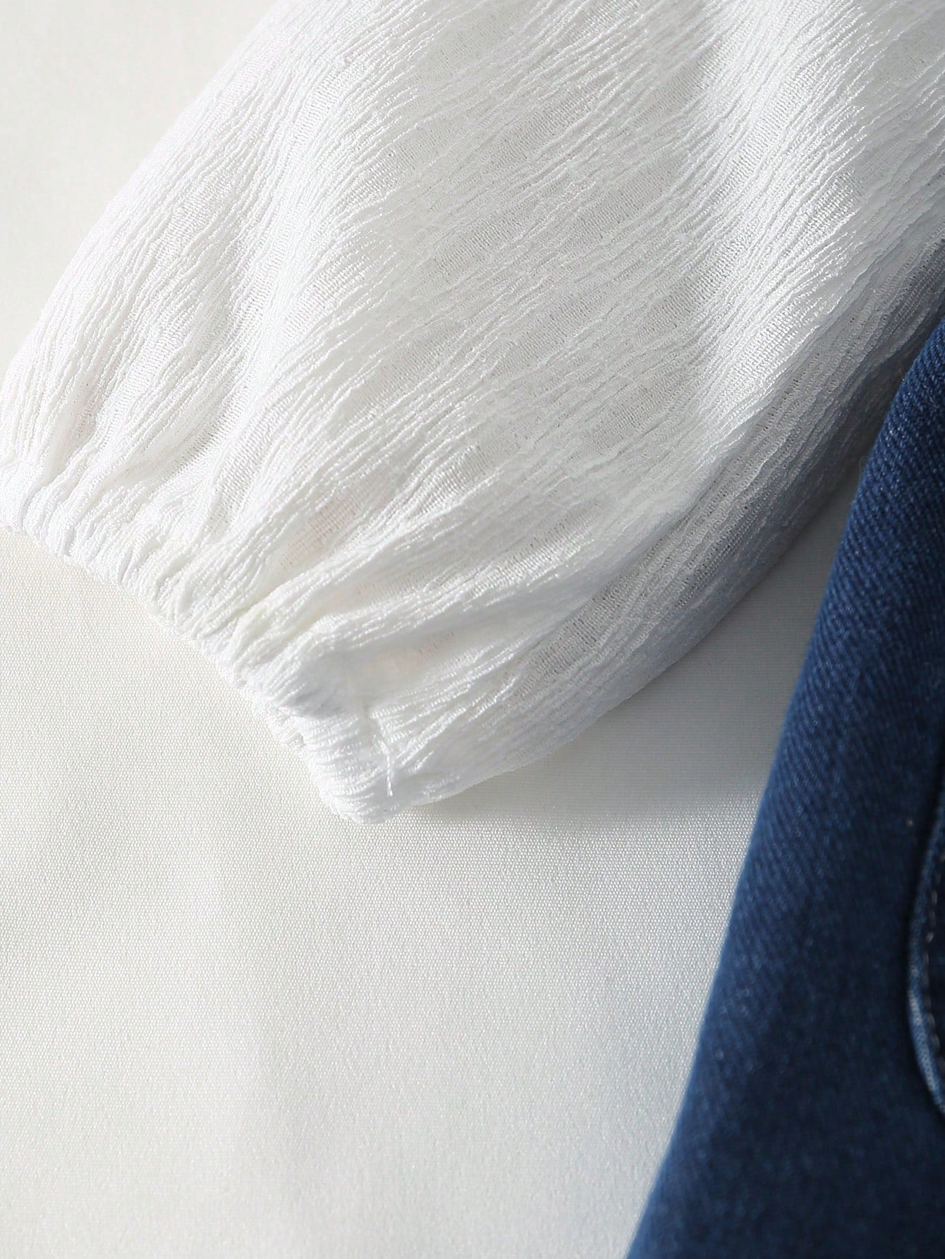 Vestido vaquero para niñas con decoración de lazo, mangas de patchwork, estilo casual y lindo, adecuado para primavera, verano, vacaciones, vuelta al colegio, todo el año