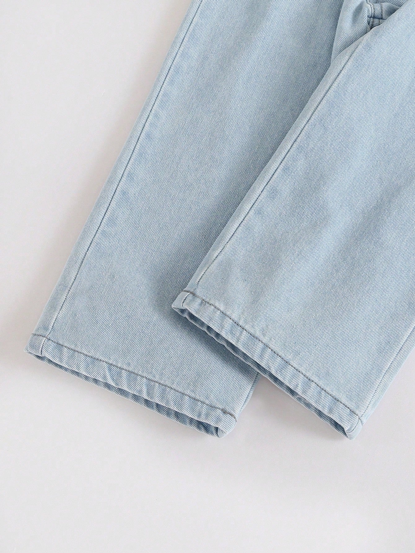 Set de 2 piezas: Blusa con cuello Peter Pan dulce y linda para niñas pequeñas, combinada con pantalones vaqueros azules simples y casuales para exteriores, nueva llegada de otoño/invierno