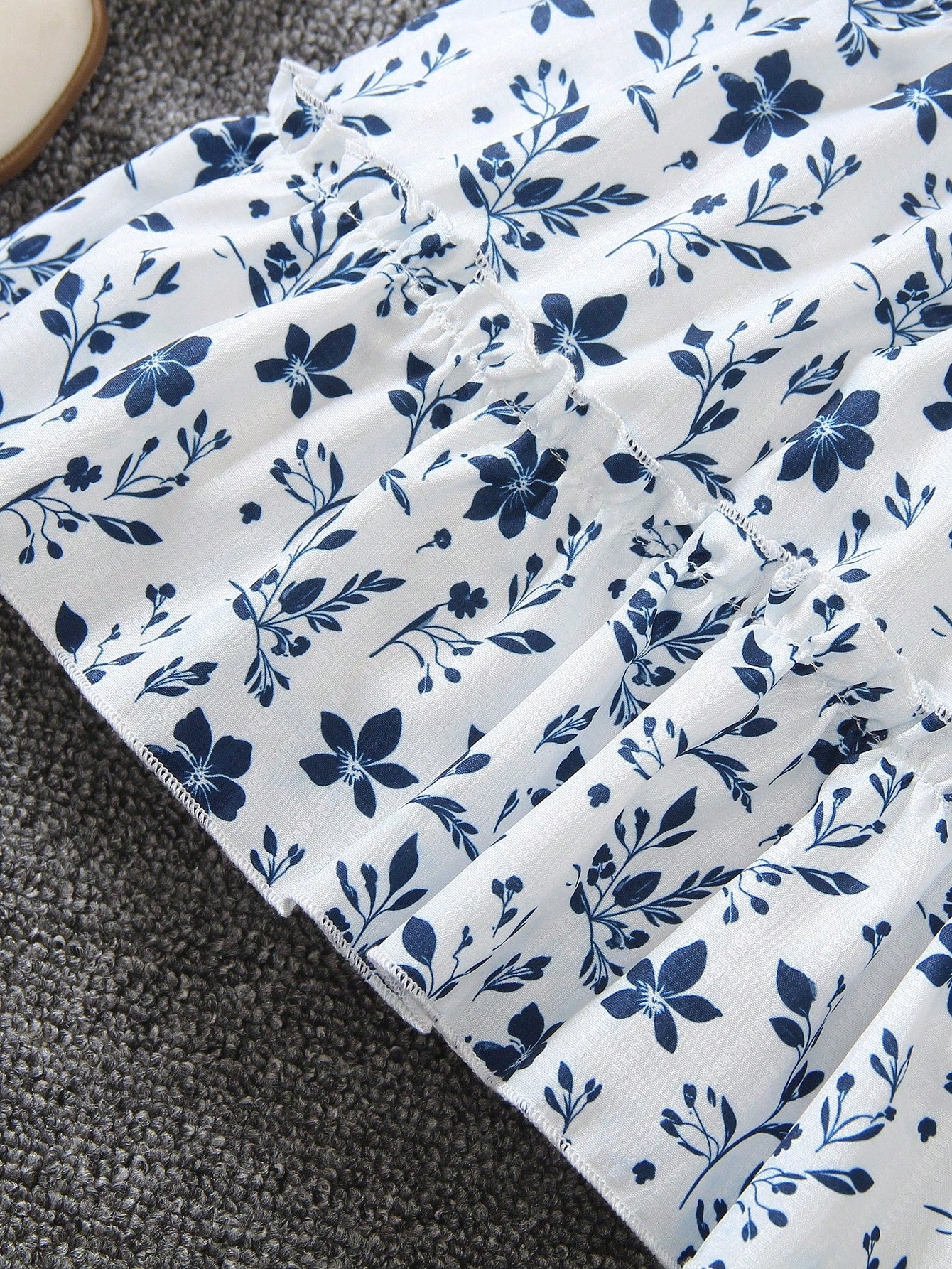 Conjunto Chaqueta de manga larga con cuello de solapa y Vestido de tirantes con estampado floral temporada primavera/otoño