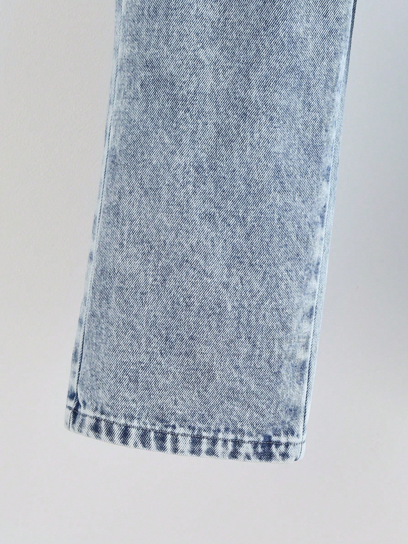 2 piezas Conjunto informal para niñas, chaqueta de camisa de mezclilla con cuello de lazo y copos de nieve cómoda y linda, y pantalones de mezclilla rectos y sueltos de pierna larga y vintage