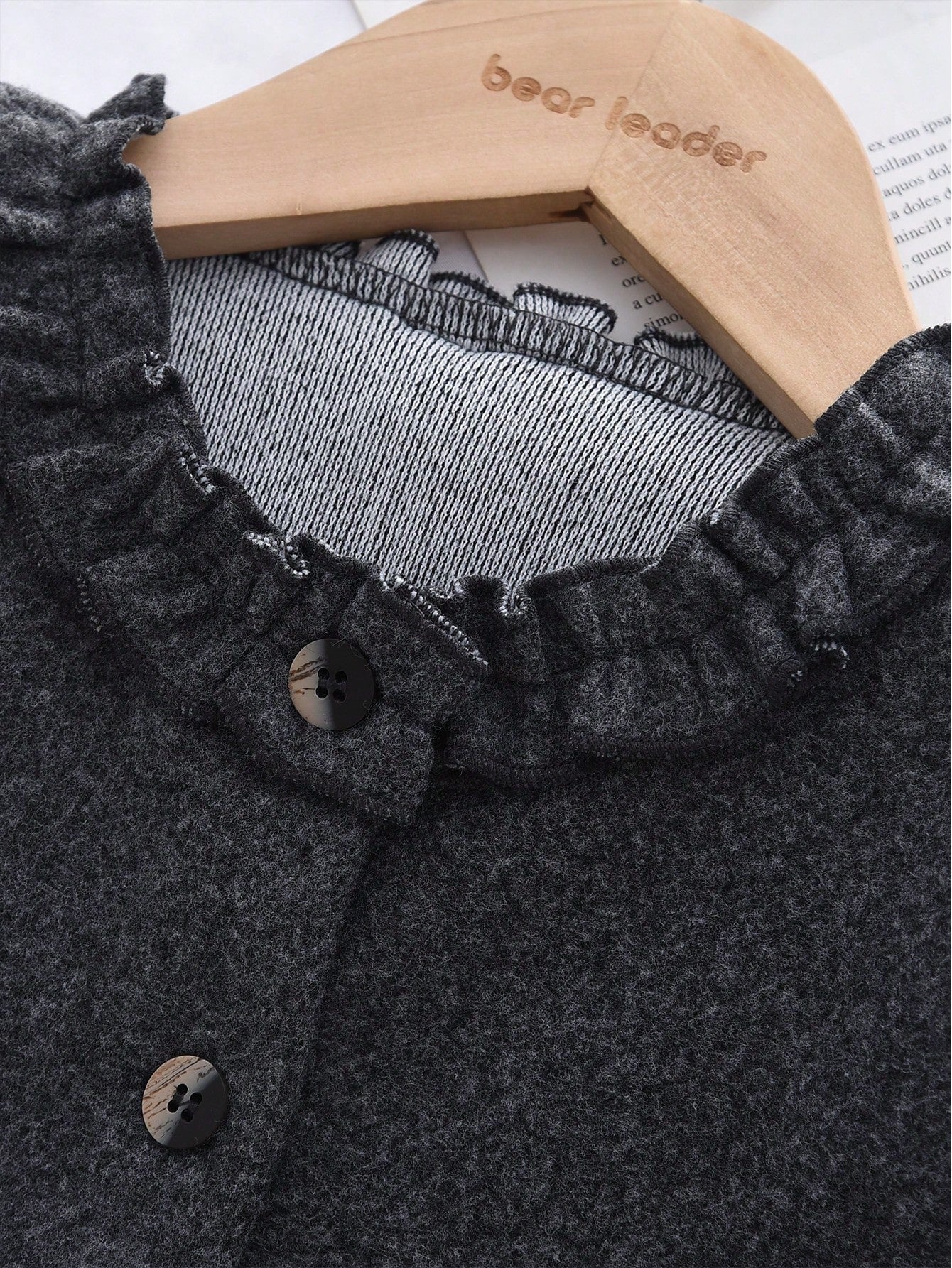 Winter Two Pieces Clothes Sets for Young Girls' Grey Tweed Long Sleeves Single Breasted Pocket Coat and Pleated Skirt for Young Girl Suits