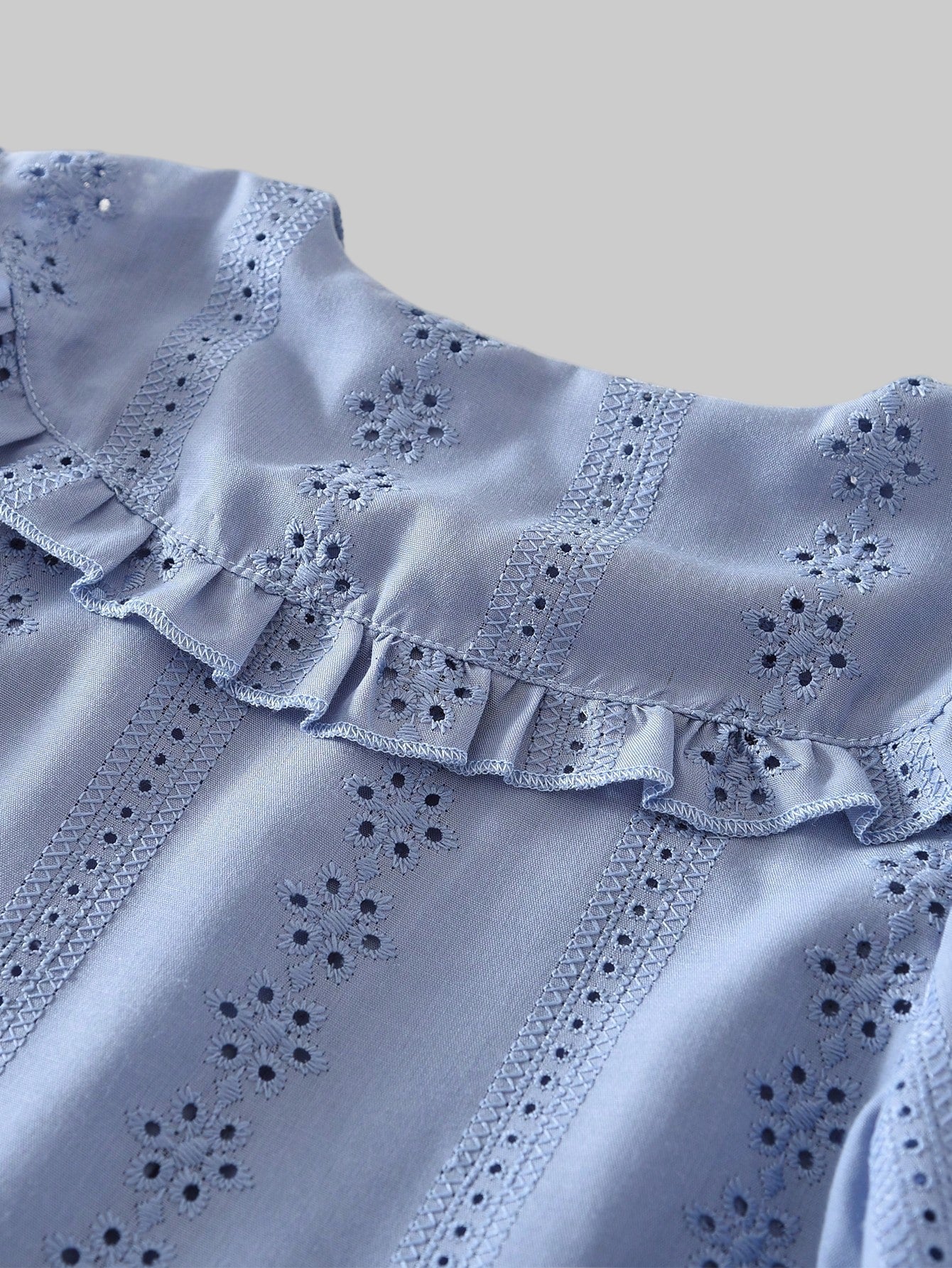 Young Girls Hollow Embroidered Lapel Shirt and Skirt Two Pieces Fall Spring Clothes Sets for Kids Style Casual Wear