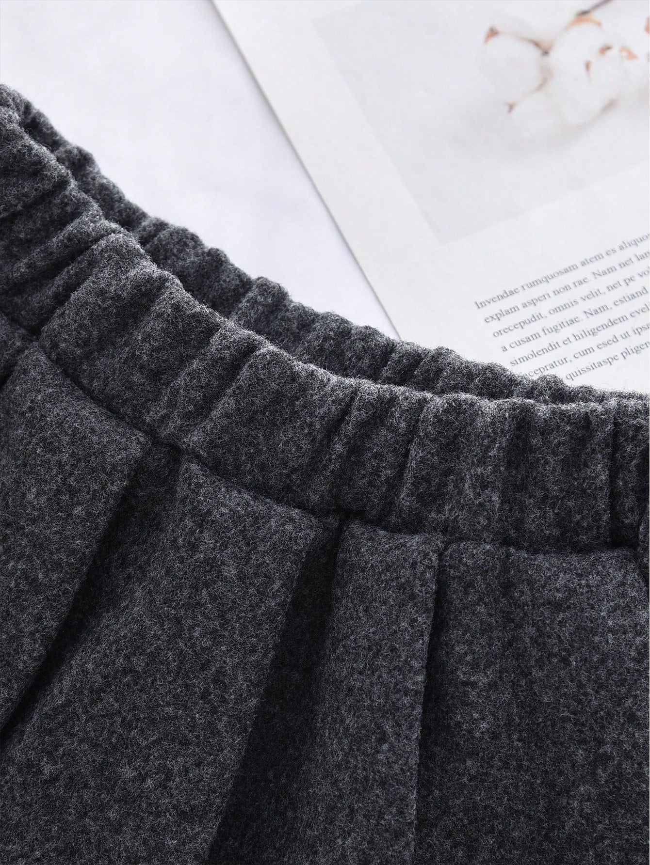 Winter Two Pieces Clothes Sets for Young Girls' Grey Tweed Long Sleeves Single Breasted Pocket Coat and Pleated Skirt for Young Girl Suits