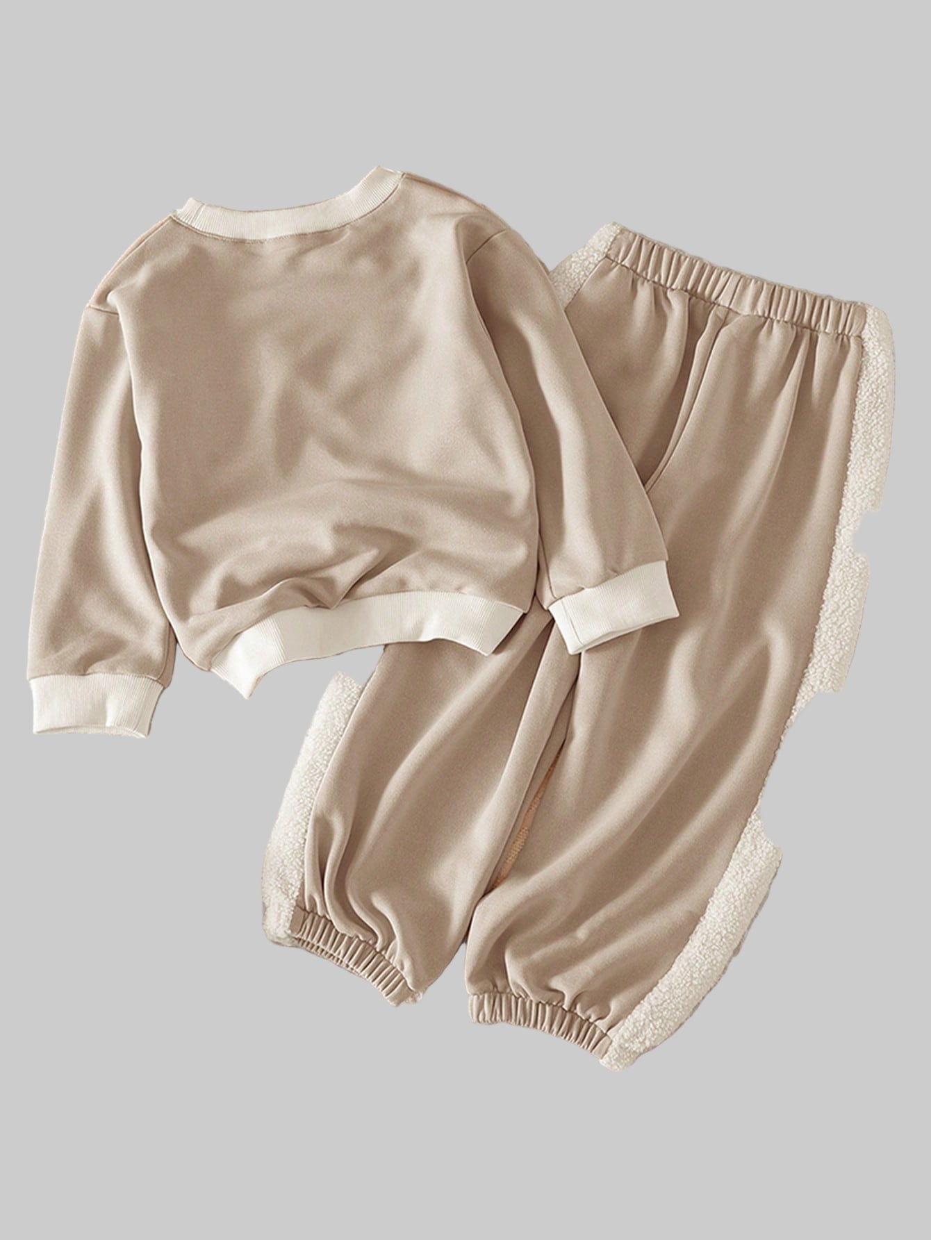 Young Girls Letter Embroidered Small Pocket Long Sleeved Patchwork Sweatershirt and Pants 2 Pieces Fall Spring Clothes Sets for Young Girl 3 to 7 Years