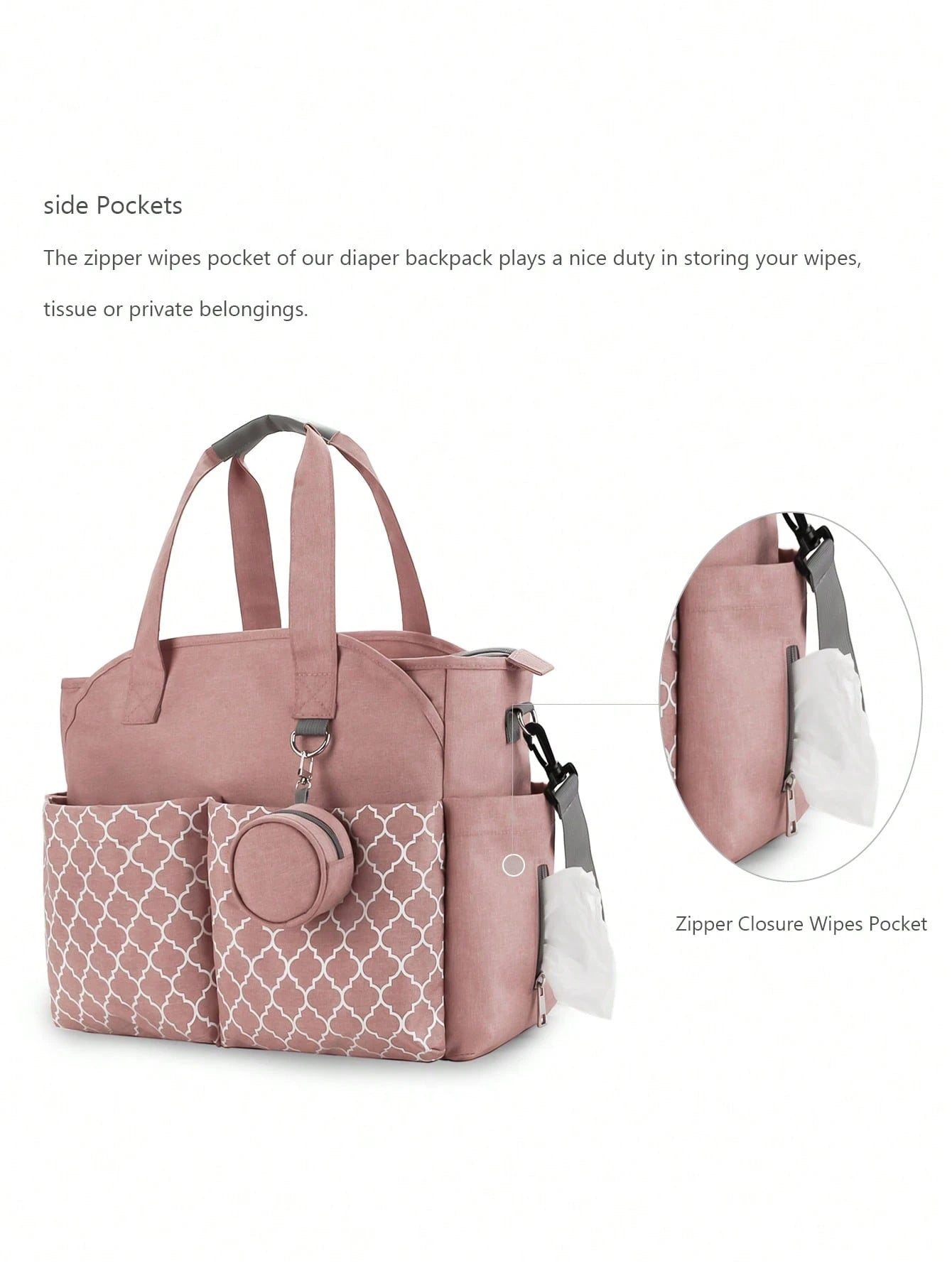 1Pc Geometric Pattern Diaper Bag