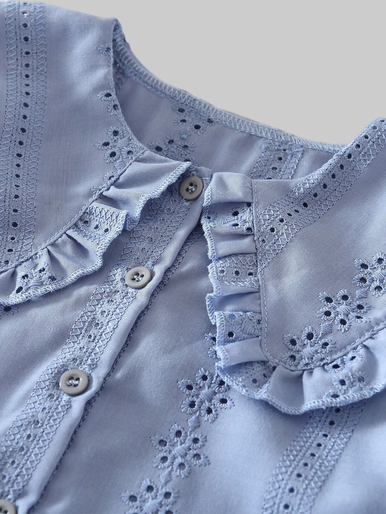 Young Girls Hollow Embroidered Lapel Shirt and Skirt Two Pieces Fall Spring Clothes Sets for Kids Style Casual Wear