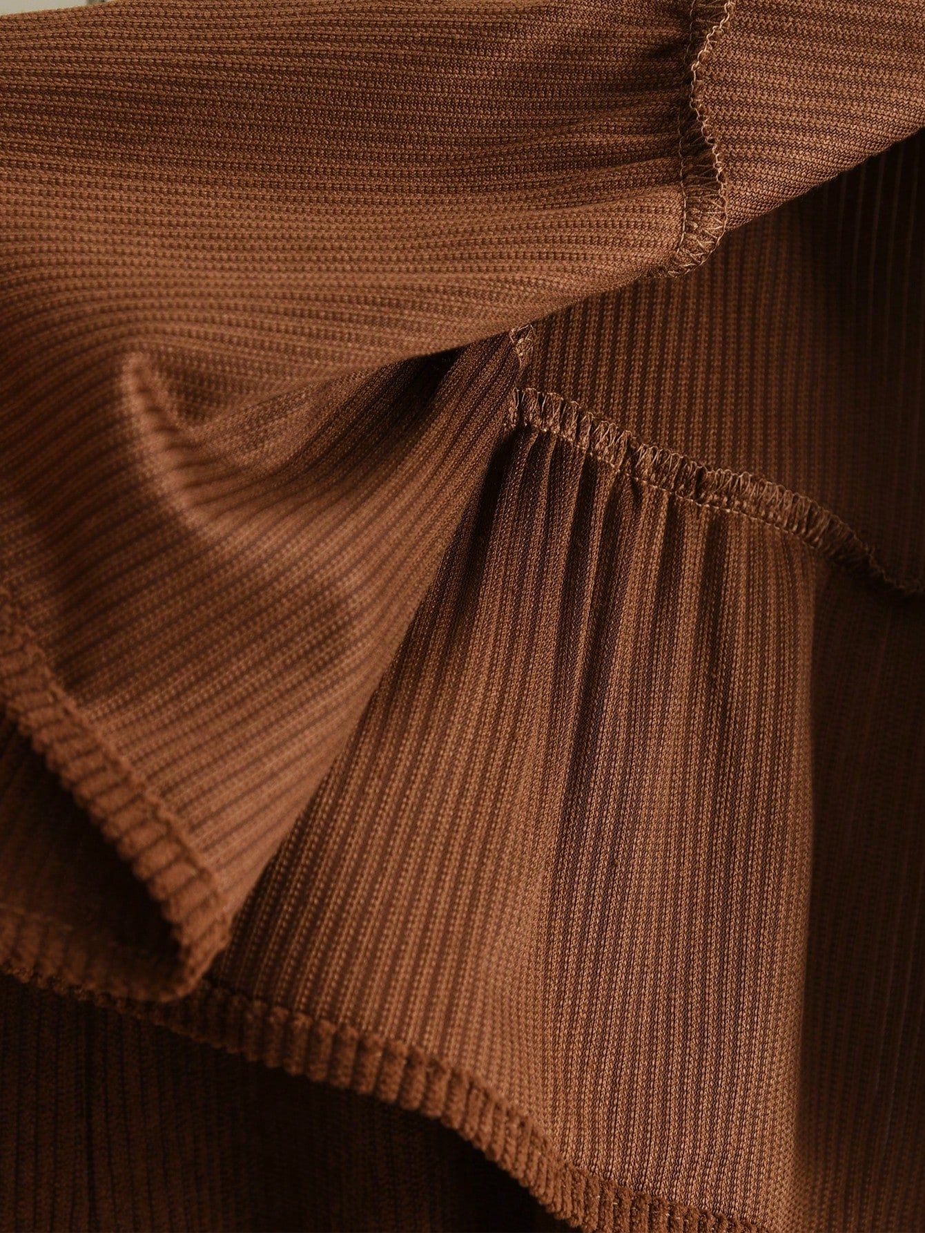 3 Pieces Clothes Sets for Tween Girls Fall Solid Color Basic Long Sleeves Tops, Brown Tamk Vest and Lace Wide Leg Pants Fashion Outwear