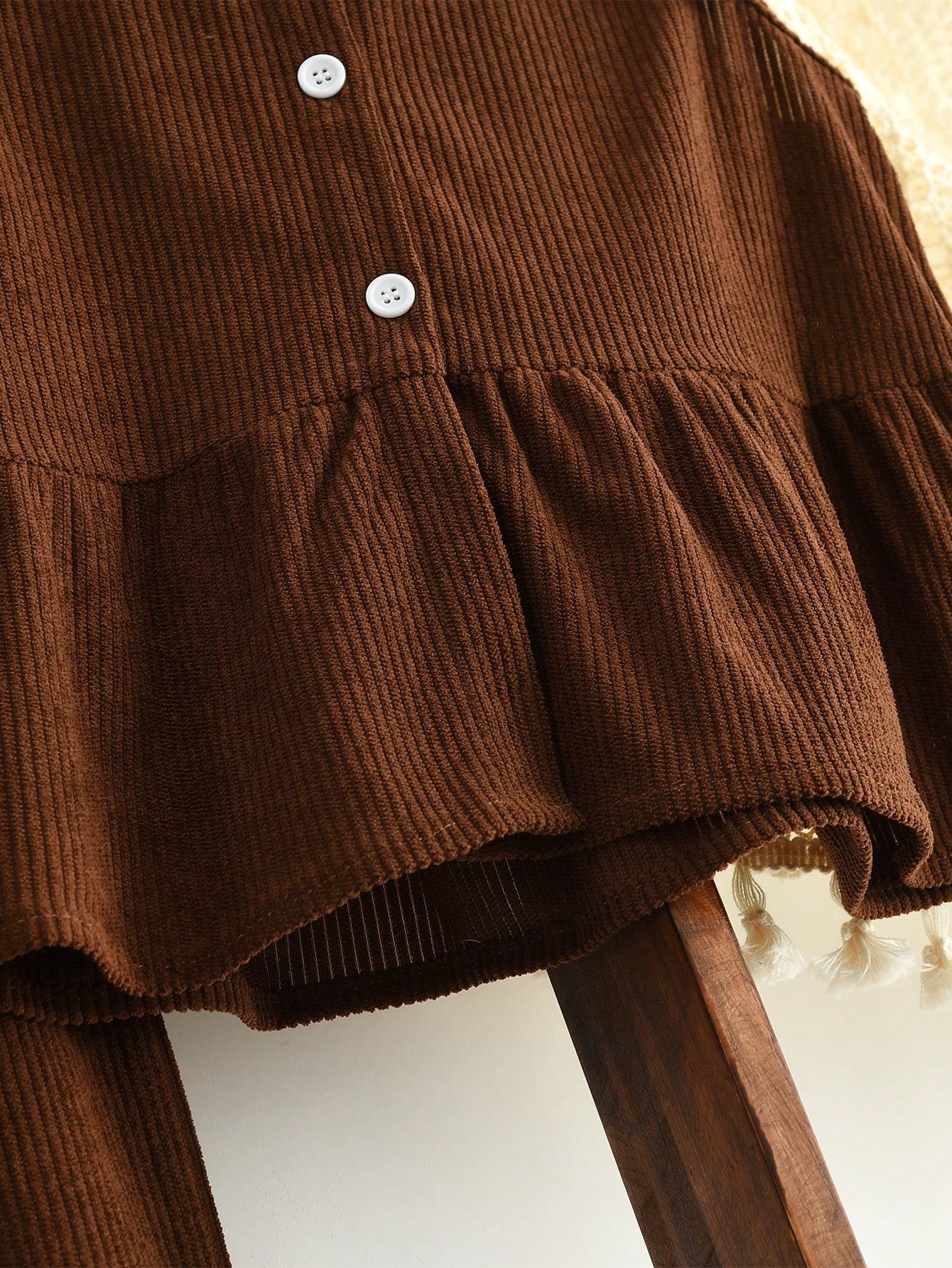 3 Pieces Clothes Sets for Tween Girls Fall Solid Color Basic Long Sleeves Tops, Brown Tamk Vest and Lace Wide Leg Pants Fashion Outwear