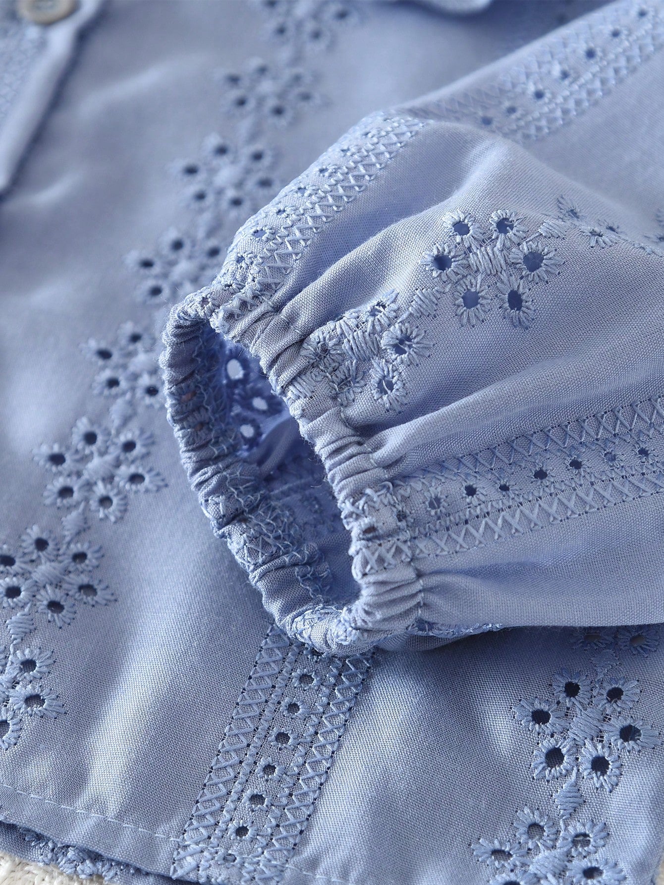 Young Girls Hollow Embroidered Lapel Shirt and Skirt Two Pieces Fall Spring Clothes Sets for Kids Style Casual Wear