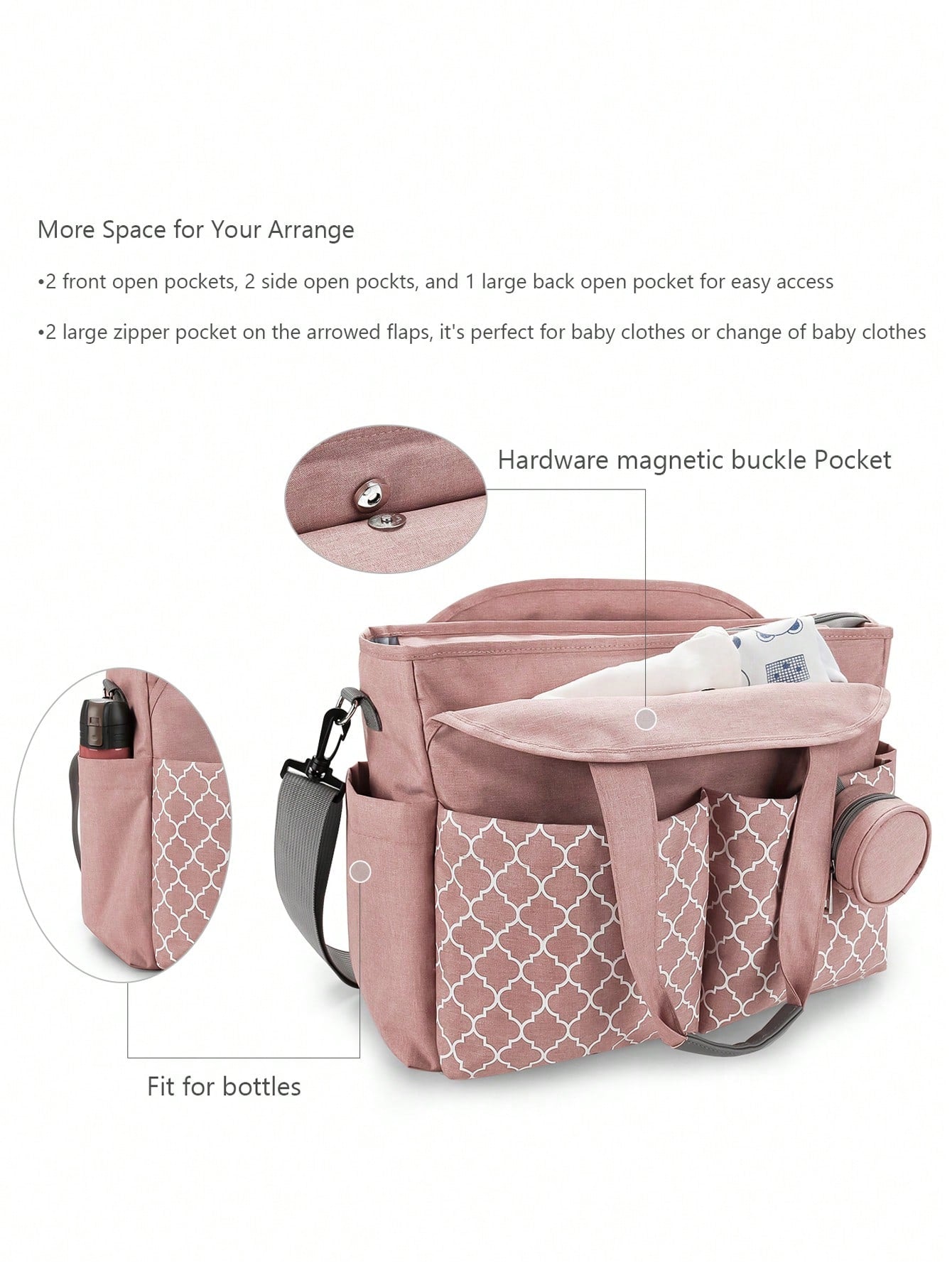 1Pc Geometric Pattern Diaper Bag