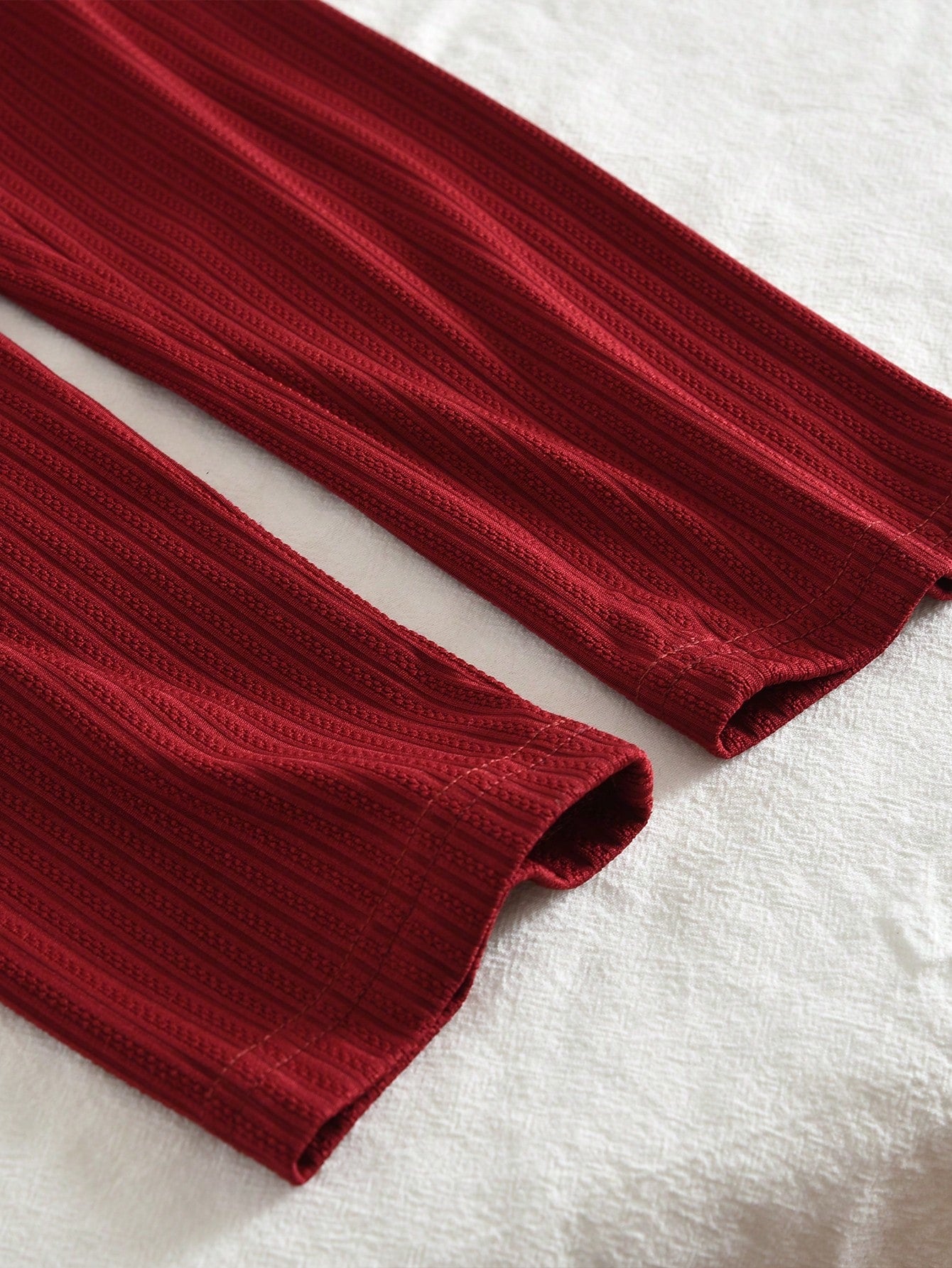 Young Girls Fashion Wine Red Long Sleeves Tops and Pants 2 Pieces Fall Spring Clothing Sets 3 to 7 Years