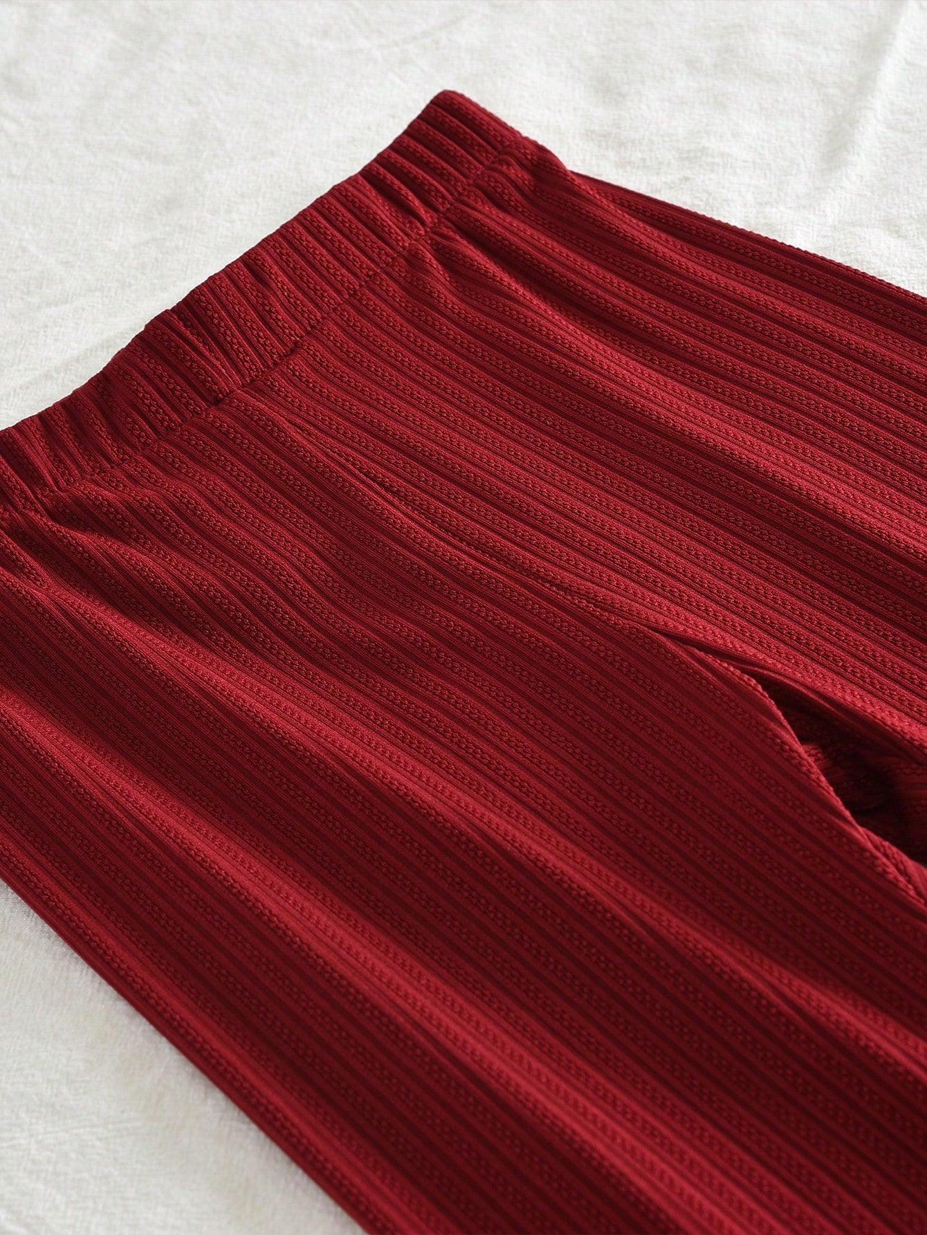 Young Girls Fashion Wine Red Long Sleeves Tops and Pants 2 Pieces Fall Spring Clothing Sets 3 to 7 Years