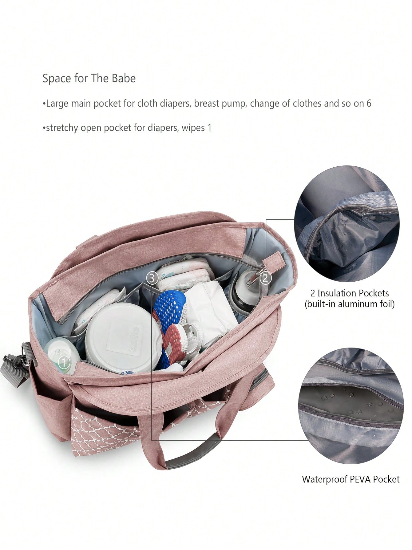 1Pc Geometric Pattern Diaper Bag