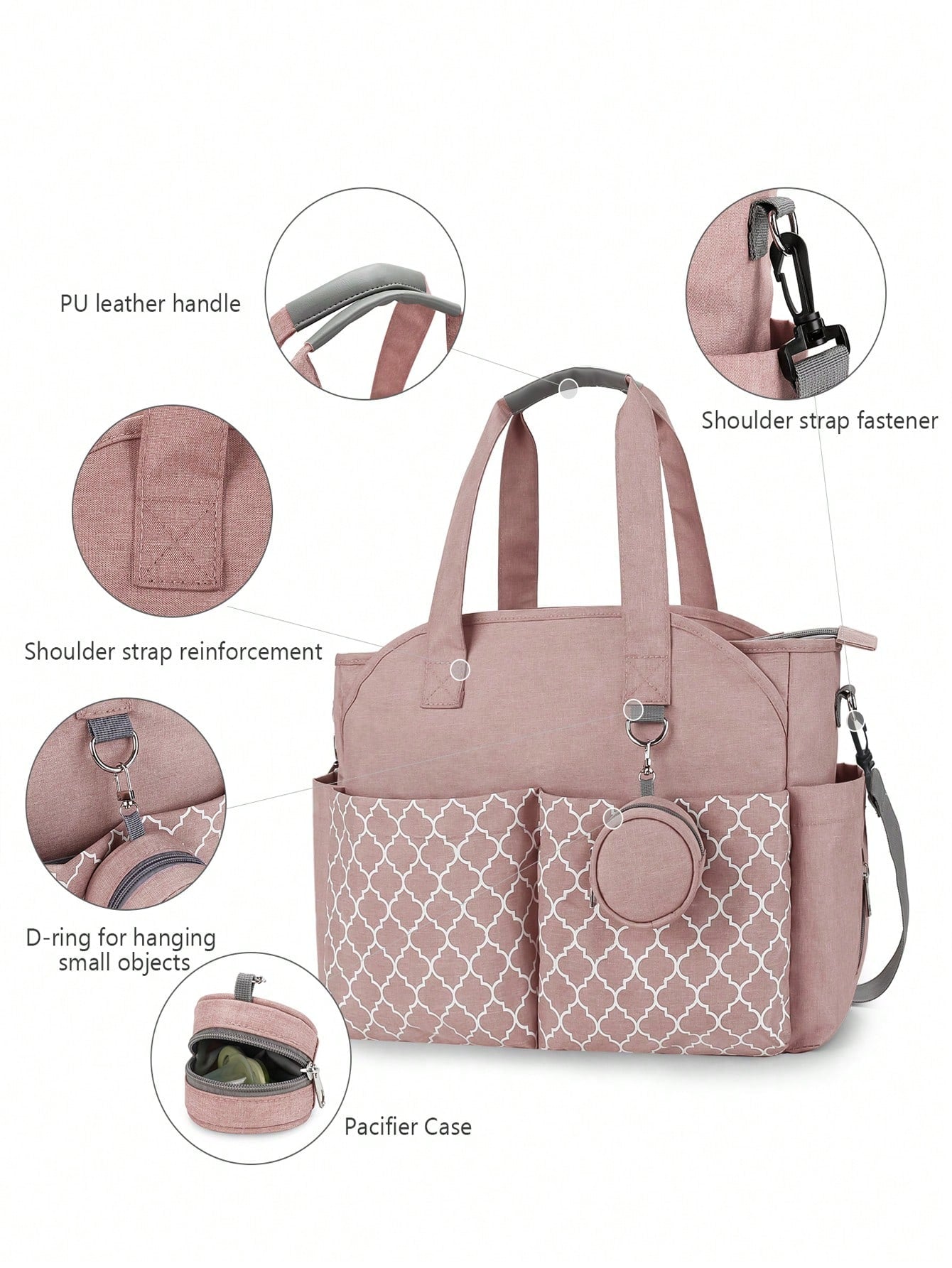 1Pc Geometric Pattern Diaper Bag
