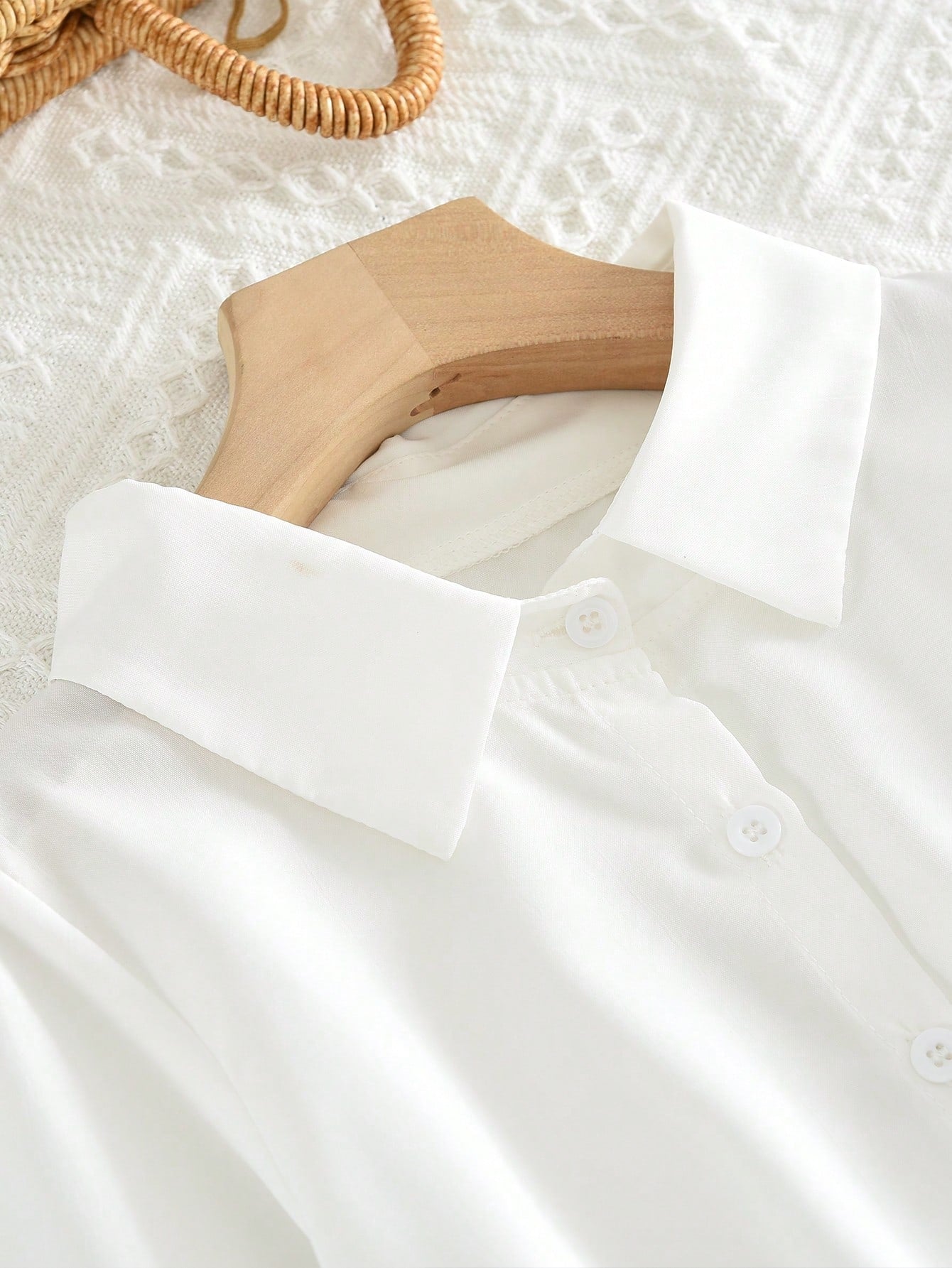 Tween Girls Dresses Sets Fall White Long Sleeves Shirt Jacket and Cute Bow Denim-Effect Lip Vestidoes 2 Pieces Fashion Clothes