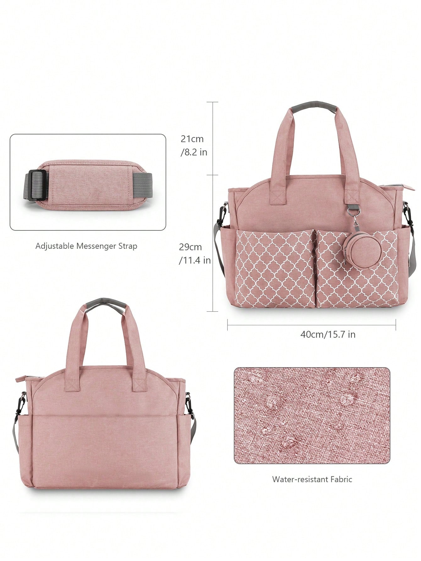 1Pc Geometric Pattern Diaper Bag