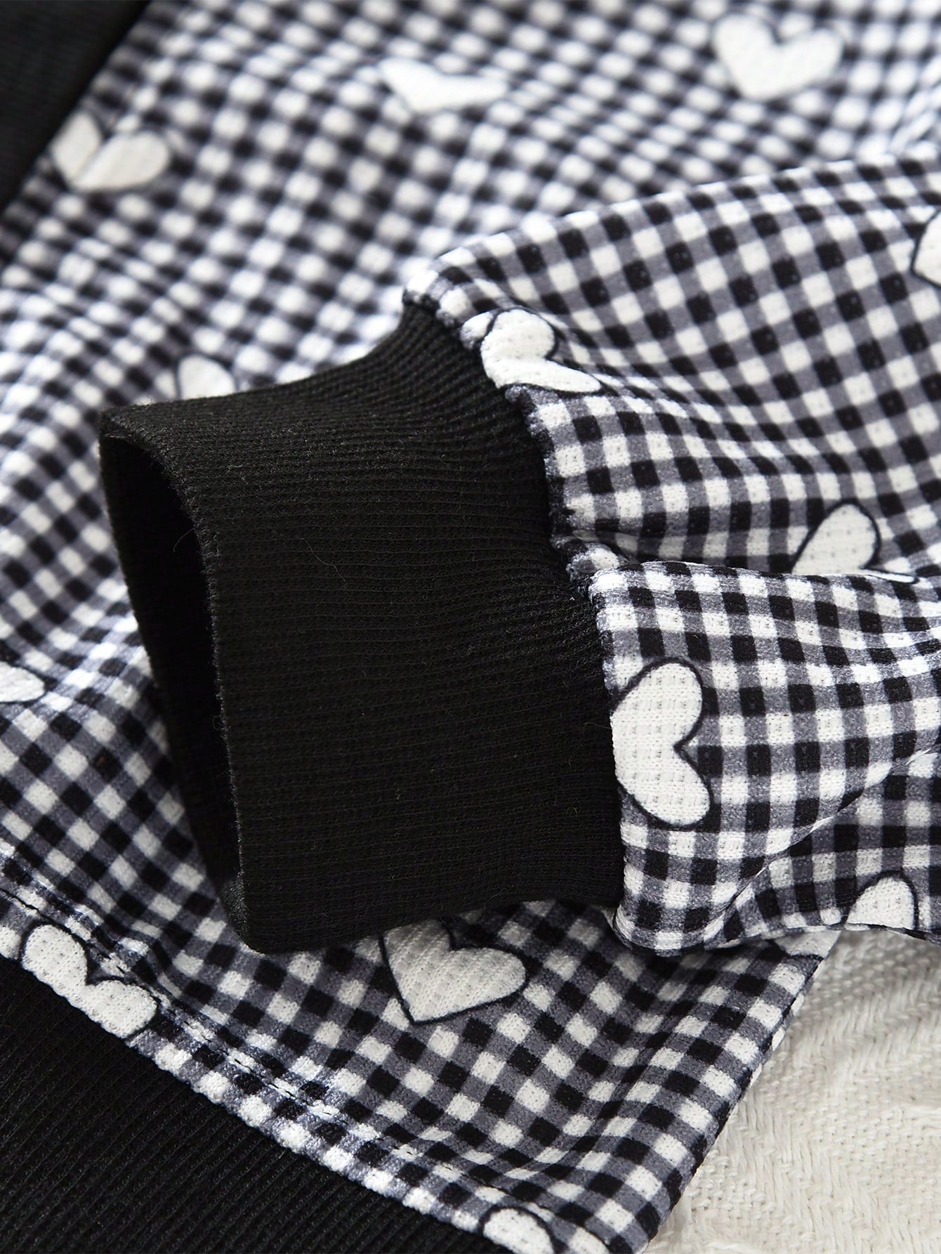 Young Girls Plaid Love Printing Long Sleeves Single Breasted Cardigan Top and Skirt Two Pieces Fall Spring Clothes Sets